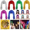 Lightweight Colorful Rain Silk Hat Cuttable Tassel Headwear Cheerleading Carnival Party Decoration