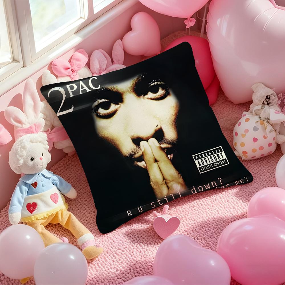 

T-Tupac S-Shakur All Eyez on Me Cushion Cover Pattern Printed Pillowcase for Living Room Sofa Cushion Cover & Bedroom Decor 12x12Inch