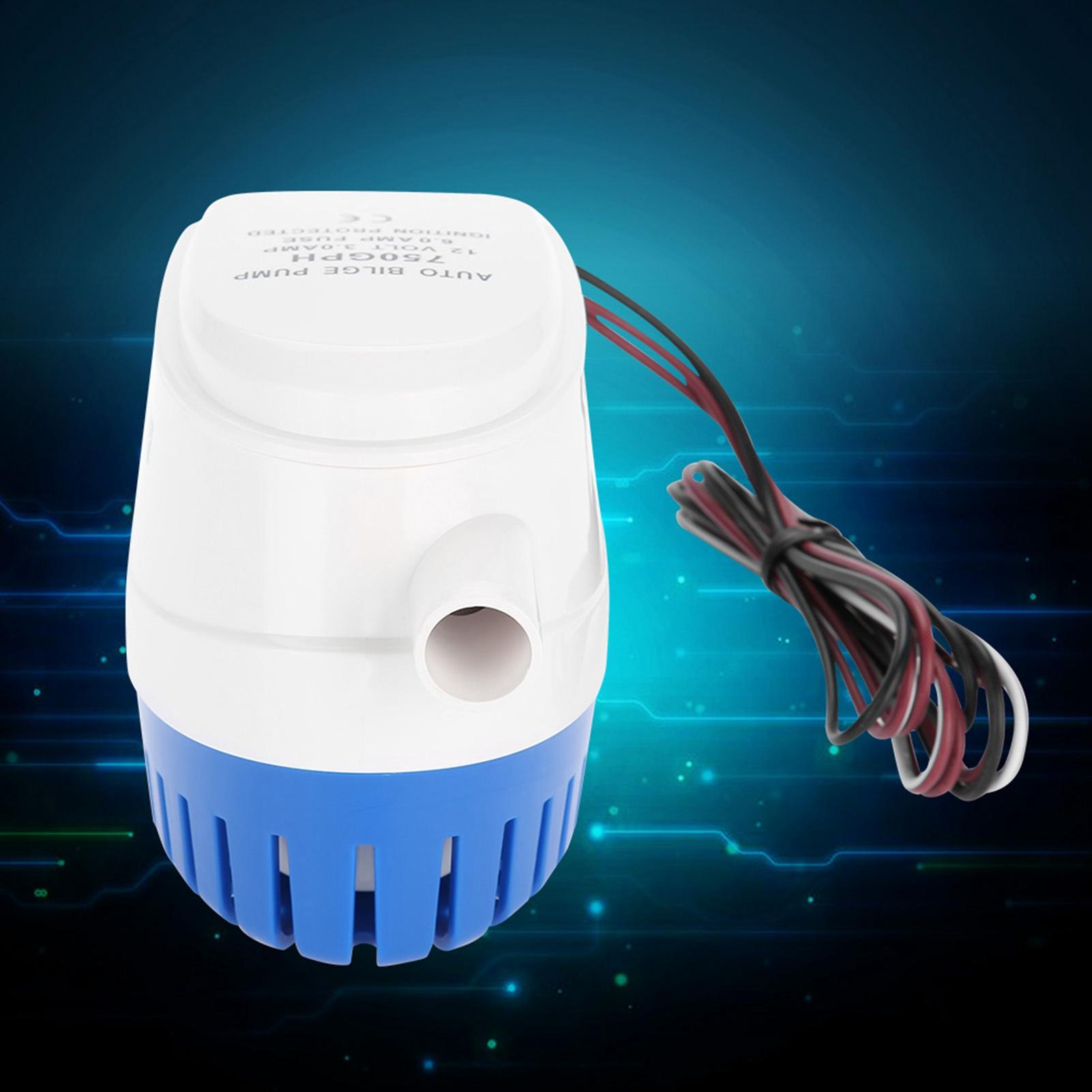 

12V Boat Automatic Submersible Bilge Water Pump With Float Switch G750‑12V‑06 чорний
