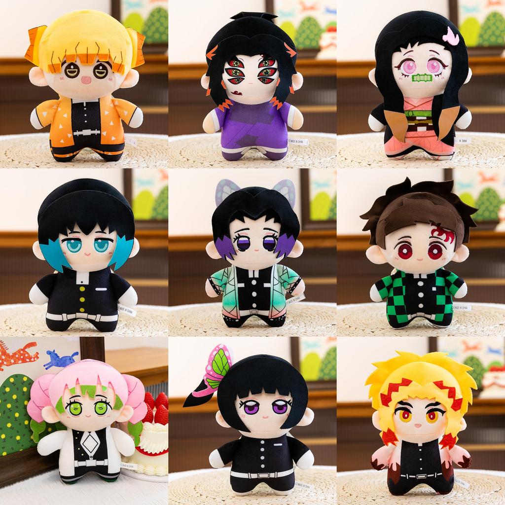 Demon Slayer Anime Character Plush Dolls With Short Pile Fabric For Gift And Display