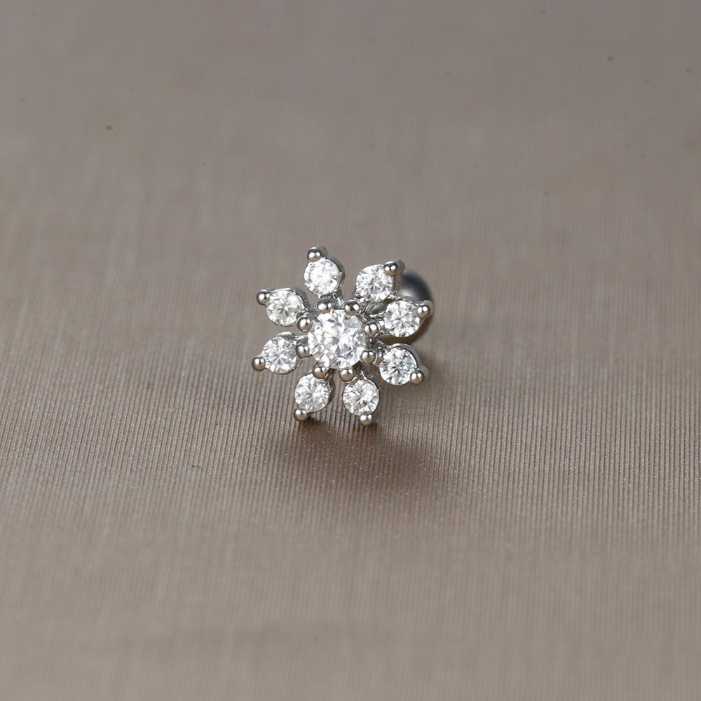 Gold Stainless Steel Earrings with Zircon Studs - Creative and Elegant Design