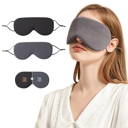 Sleeping Eye Mask, Light Blocking, Double-Sided, Hot/Cold, Breathable, No Pressure On Eyes, Relieves Fatigue (Dark Gray)