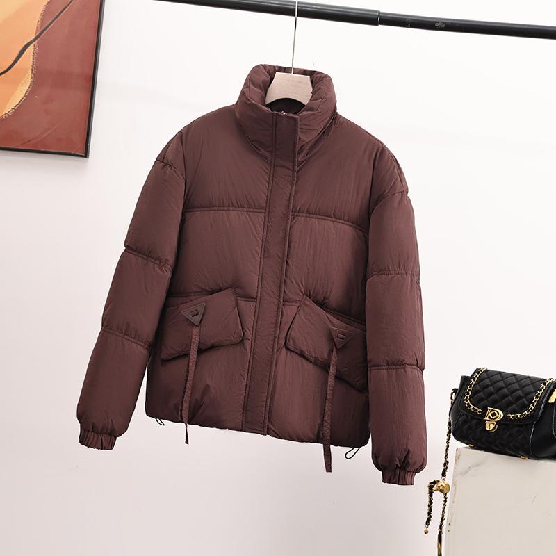 Short down cotton jacket women's 2025 new fashion stand-up collar cotton jacket, warm winter clothes, slimming jacket and padded jacket