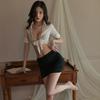Fun Underwear Perspective Uniform Temptation Sexy Hip-wrapped Miniskirt Ol Secretary Plus Size Professional Suit