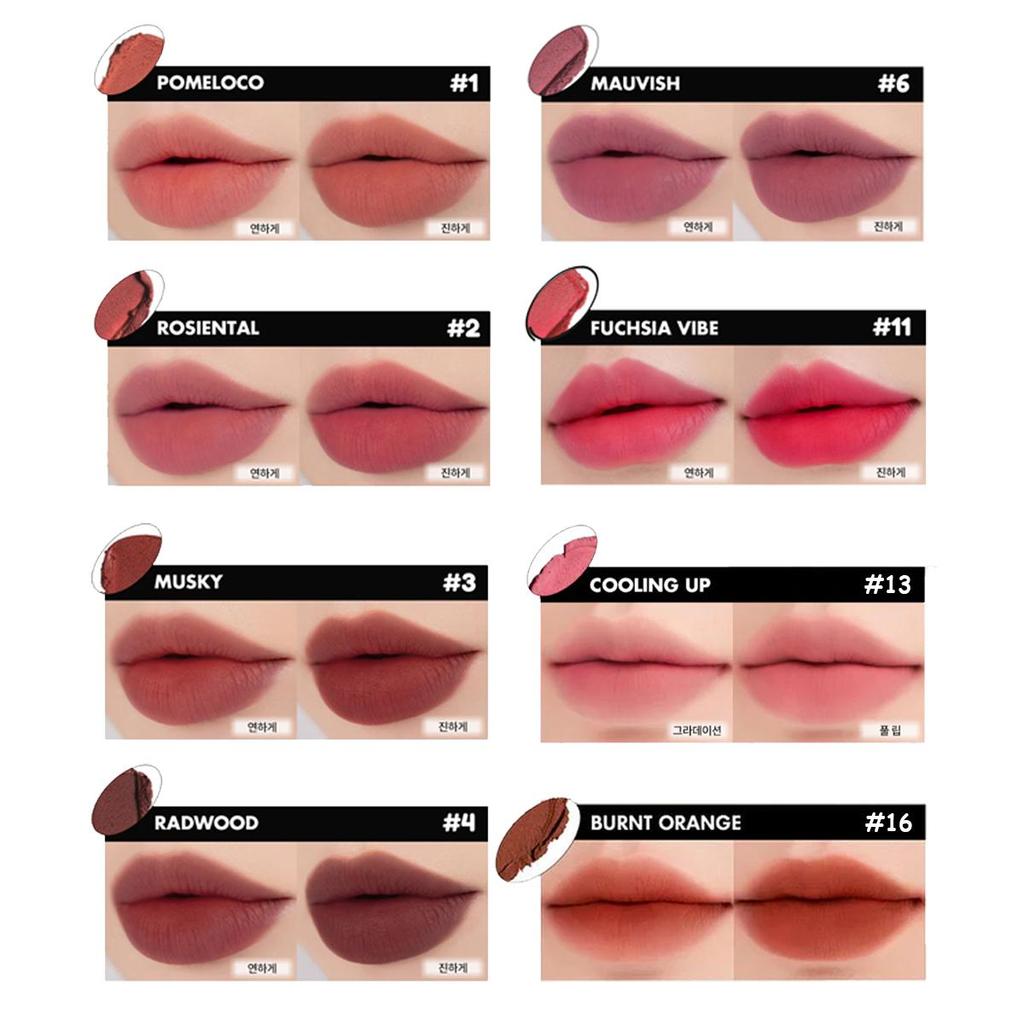 Rom&nd BLUR FUDGE TINT 01-04/06/11/13/16, Velvet Fudge Texture, Misty Blur Finish, Rich Color Rendering, Korean Cosmetics, Korean Makeup