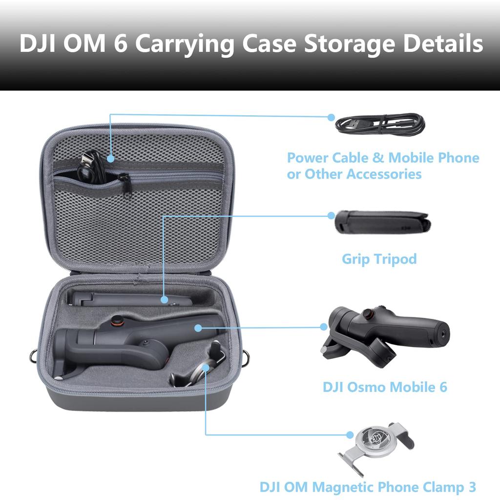 Reisetasche für DJI OM 6 – Tragbare Aufbewahrungstasche, Hartschalen-Tragetasche, passend für DJI Osmo Mobile 6, Zubehör-Organizer-Tasche