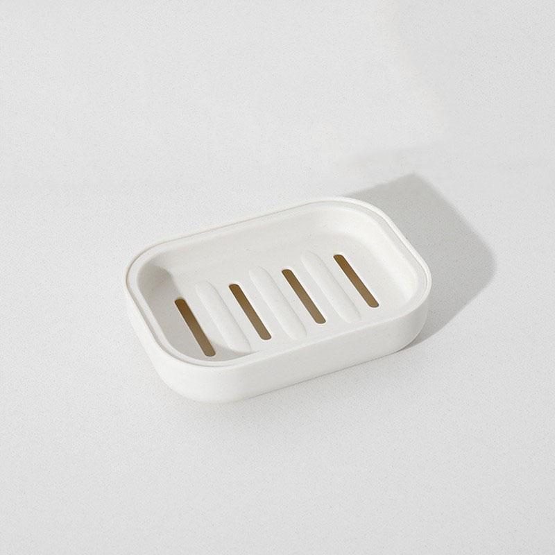 Portable Double-Layer Soap Dish with Drainage Cover Square Plastic Storage Box for Bathroom & Travel Use