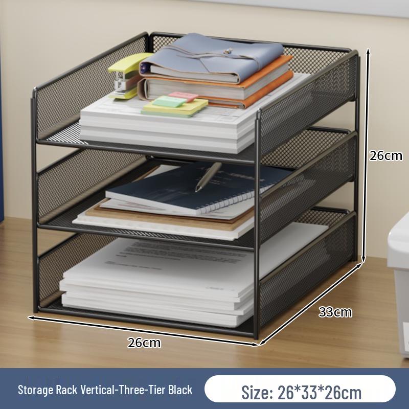 Multi-Layer Desktop File Organizer: A4 Rack & Storage Shelf for Office