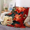 1PC Peony Print Blanket - Soft Warm All-Season Throw for Sofa, Bed, Car, Office, Throw For Sofa yy250916108