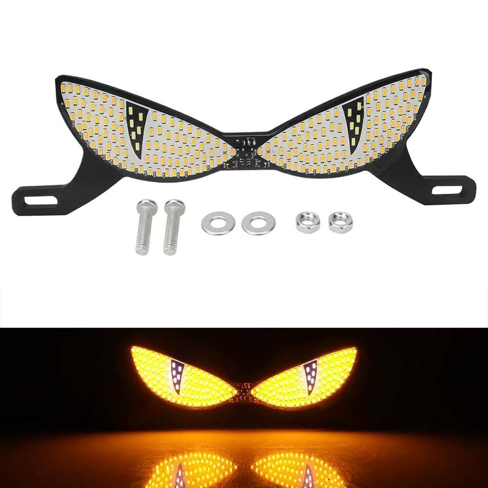 1 Set Motorcycle License Plate Light Cat's Eye LED License Plate Light Tail Decorative Lamp Strobe Light Reversing Signal Light