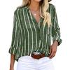Camicia da Donna Taglie Forti Moda Semplice Blusa Stampata a Righe