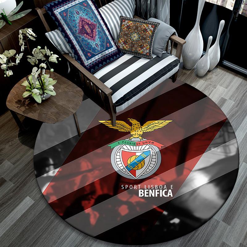 Sport Lisboa E Benfica2 Round Area Rug,Carpet Rug for Living Room Bedroom Sofa Playroom Decor,Non-slip Floor Mat