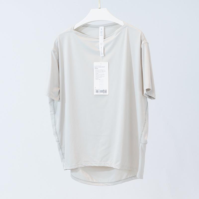 Damen Sommer Eisiges Nylon Yoga Top - Sonnenschutz, Atmungsaktiv, Hohe Elastizität, Lockere Passform, Bequemer Kurzarm für Fitness