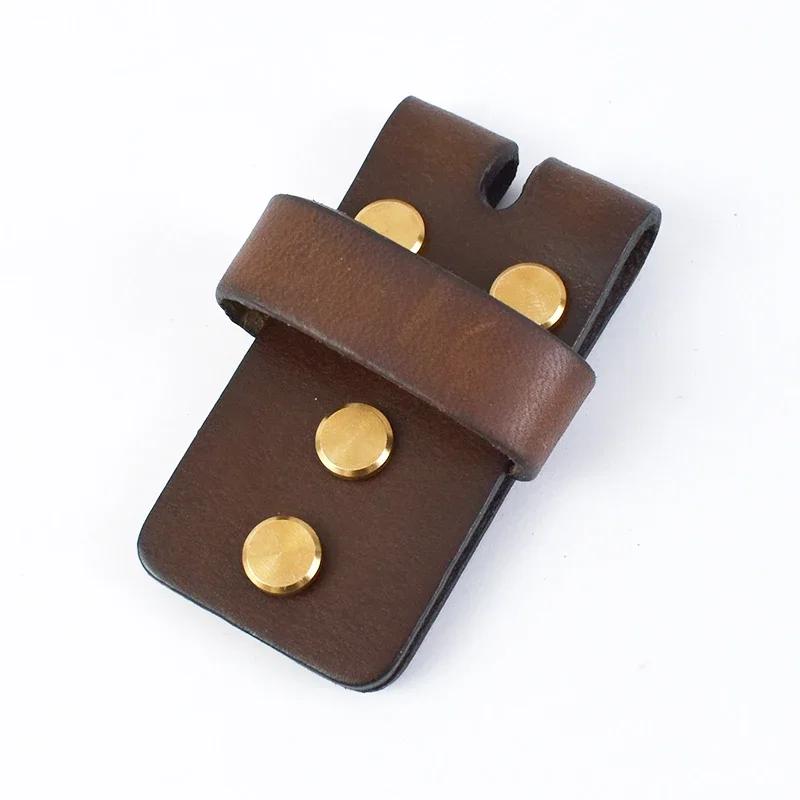 

1/2Pcs Deepeel 3.8cm Leather Loop for Men s Waist Belts Cowhide Ring Metal Buckle Pure Copper Rivet Belt Tail Fixing Accessories 3.8cm-1Pc кофейный