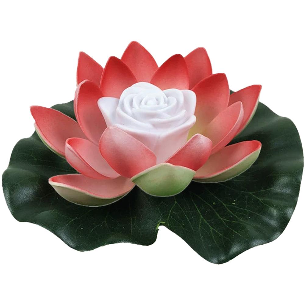 18cm LED Waterproof Floating Wishing Lotus Light Artificial Flower Floating Fake Lotus Plant Water Lily Micro Landscape Decor
