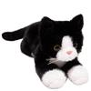 Schwarz-Weiß Katze Plüschtier mit einer schwarz-weißen getigerten Katze Lebensecht Flauschiger Katzenkörper Realistisch Niedlich Weich Kuschel Geburtstag 47cm Design, Kissen,