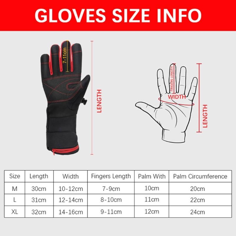 Rechargeable Heated Gloves with Auto Adjustable Warmth Comfort Practical Nylon Construction Outdoor Winter Use