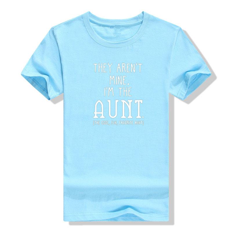 They Arent Mine Im The Aunt Shirtwomen Casual Funny Pattern Tshirtwomens Summer Short Sleeve Tops Auntie Gift Outfit