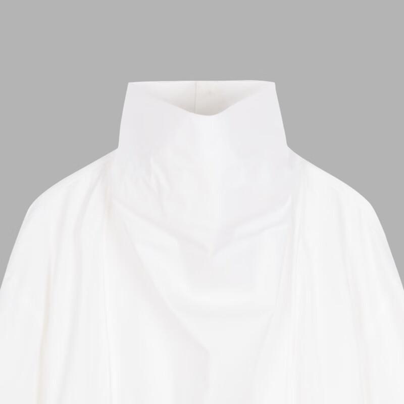 LESS 2024 Winter Cotton Blend Stand Collar Long Sleeve Shirt