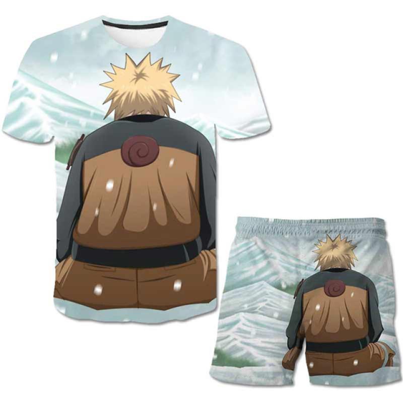 Mode 3D Vêtements Enfants 2 Pièces Ensemble Naruto Imprimer + Short Pantalon Vêtements 4-14 Ans Enfants Garçon Costume À Manches Courtes Tenue