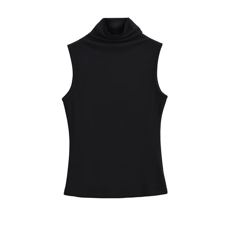 Women's Sleeveless High Neck Slim Fit Summer Vest