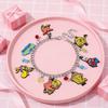 Spongebob Cartoon Charm Bracelet With Zinc Alloy Pendant For Unisex Fashion Accessory