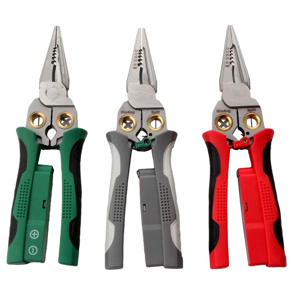 8 In 1 Wire Stripper with Electricity Measurement Function Electrician Crimping Pliers Non-Slip Wire Repair Tool for Home Garage
