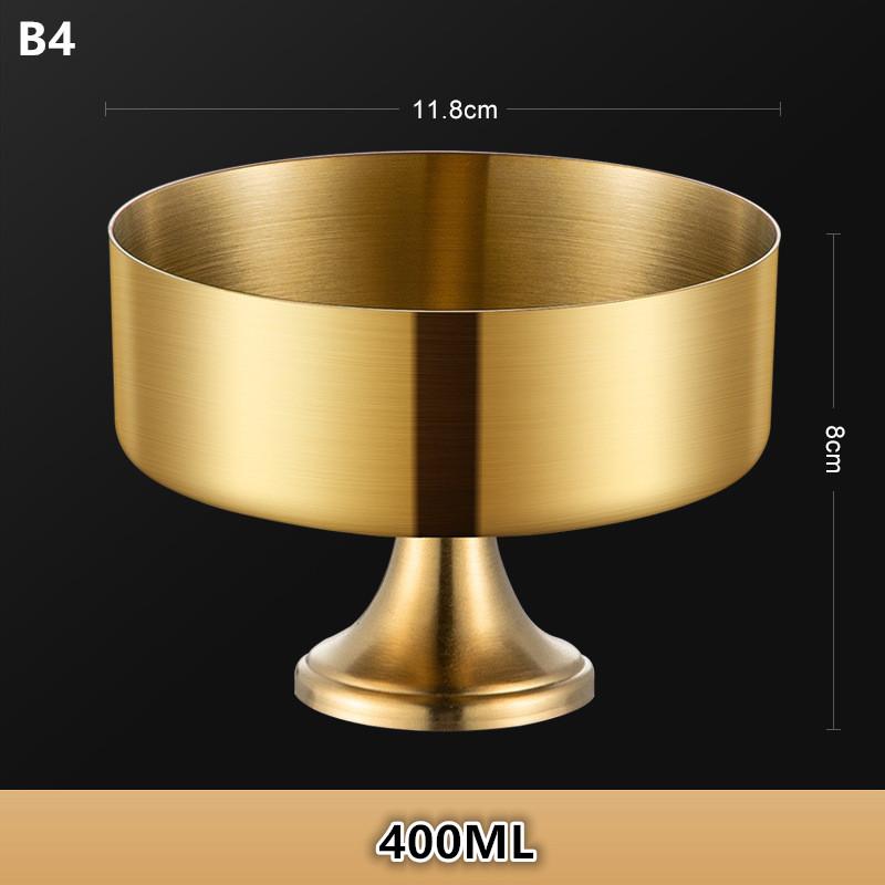 Edelstahl Dessertbecher Puddingbecher Luxus Eisbecher Hoher Fuß Joghurt Dessertbecher Servierteller Obstschale Kuchenplatte