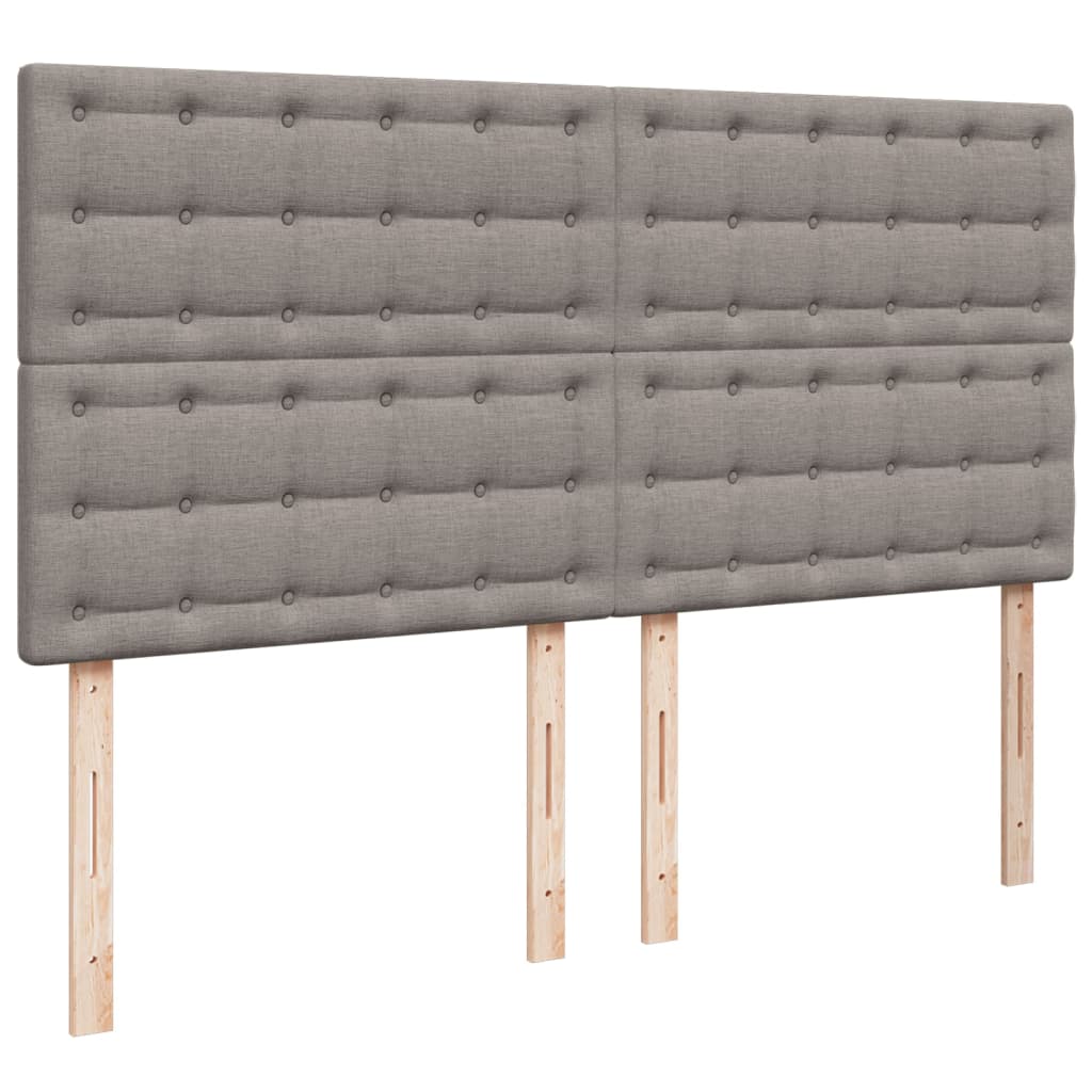 Box Spring Bed with Mattress Taupe 200x200 cm Fabric