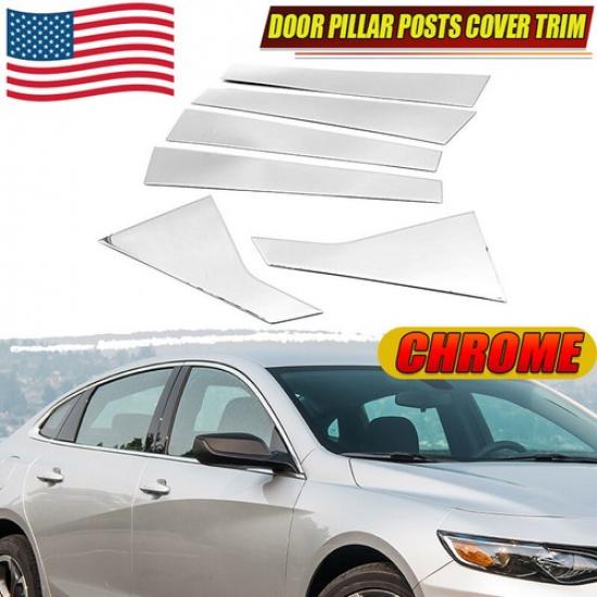 For 2016~2021 Chevrolet Malibu Door Pillar Post Trims Chrome Car Accessories 6pc
