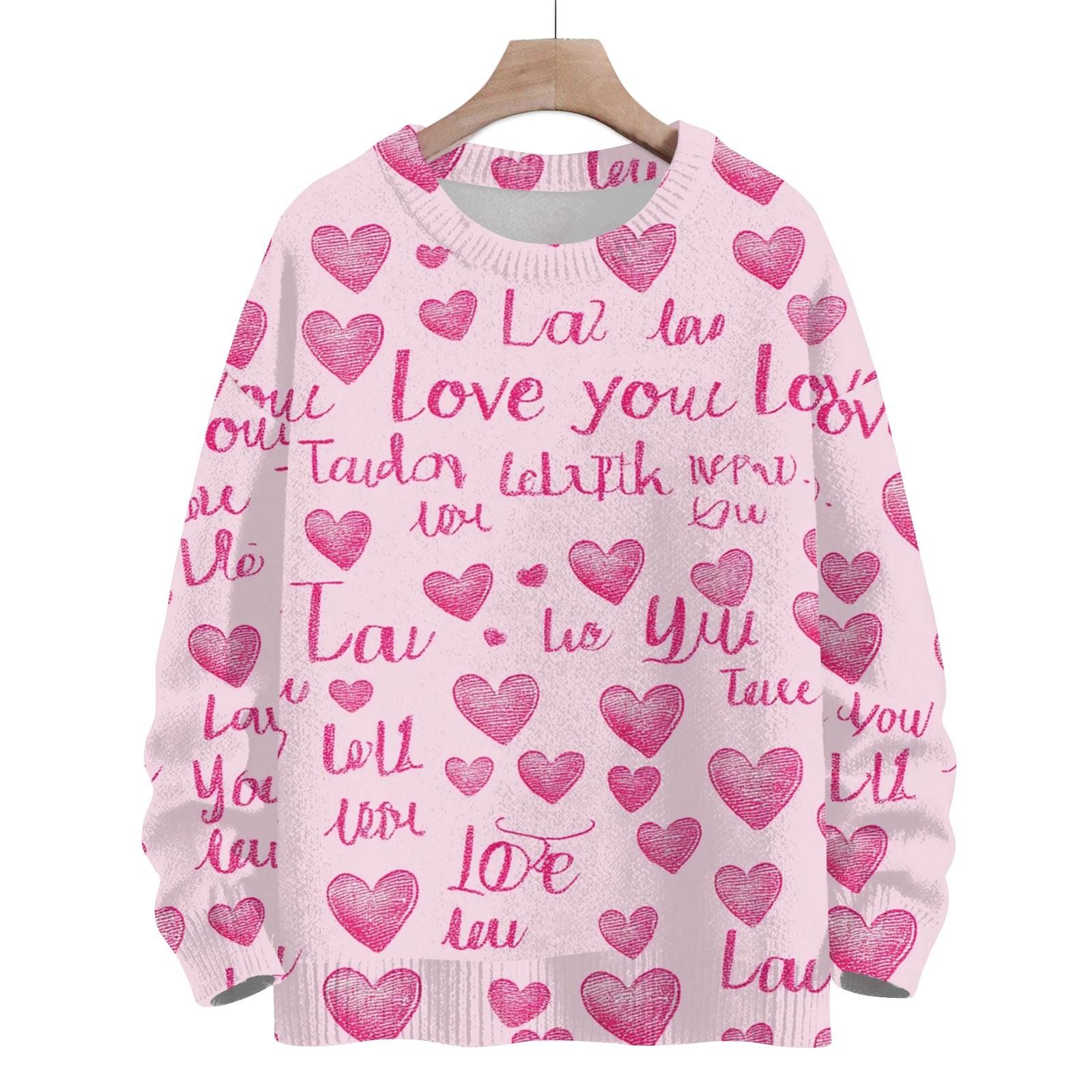 

Свитшоты для женщин Вязаный свитер Милая рубашка Осенний круглый вырез Пуловер Топы S