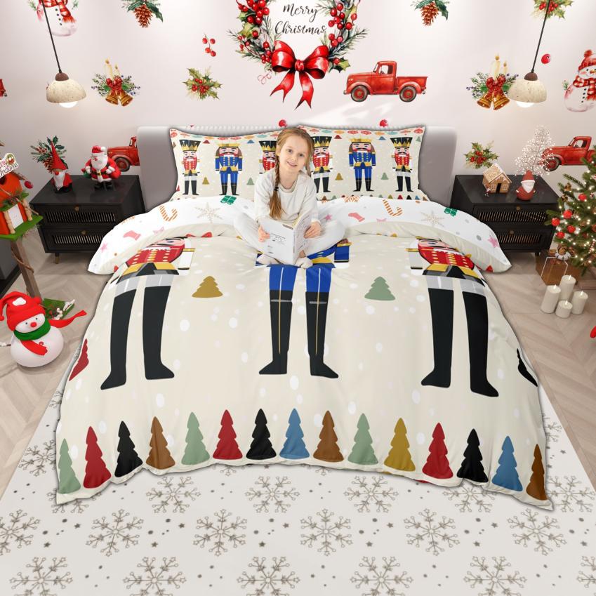 

Homewish С Рождеством Христовым Комплект пододеяльника 2шт/3шт, Детское постельное белье, подарки на Новый год, Рождественский комплект пододеяльника с Санта-Клаусом DE XS 100x135cm 2pcs&set