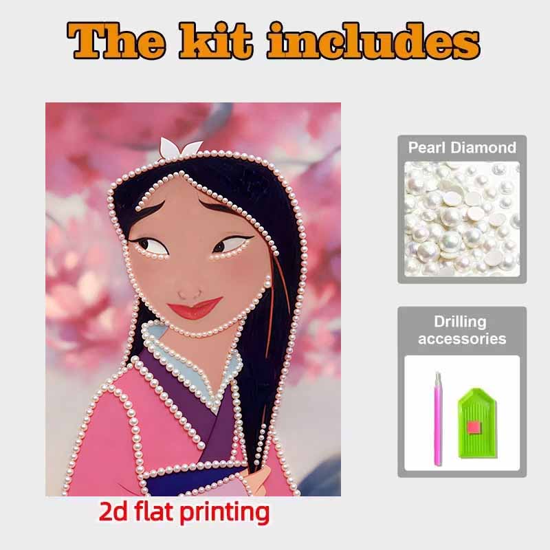 Disney Pearl Painting Mulan Art Kit Adult Beginner Home Wall Decor Special Shape