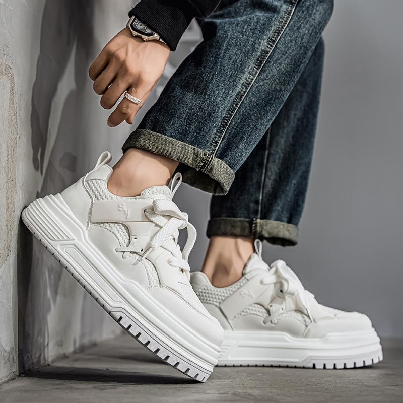 Men's Korean Style Trendy Board Shoes Thick Soled Street Style Fashionable and Versatile Men's Casual Sports Shoes