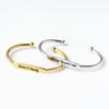Custom Letter Charms Stainless Steel Flat Bangle For Men and Women Personalized Words Bracelets
