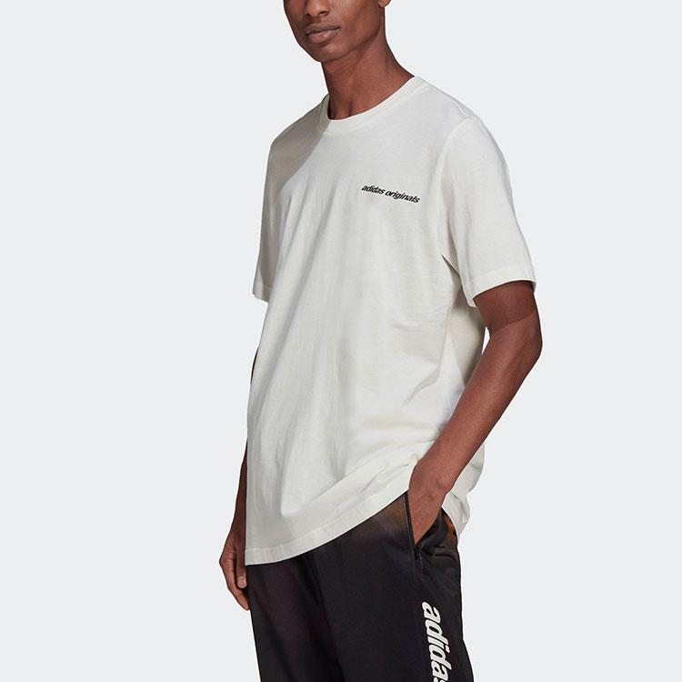 Adidas Originals Trefoil Logo Print Crew Neck Short Sleeve T-Shirt Men Tops White HC7189