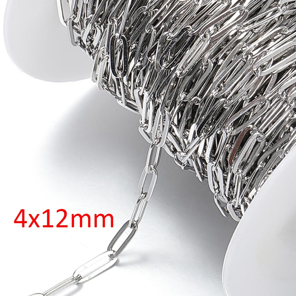 No Fade 2Meters Stainless Steel Link Chains for Jewelry Making DIY Necklace Bracelet Chain Accessories Beaded Chain Wholesale