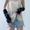 Solid Color Arm Warmers Gothic Fingerless Gloves Kawaii Star Knitted Gloves  Ladies
