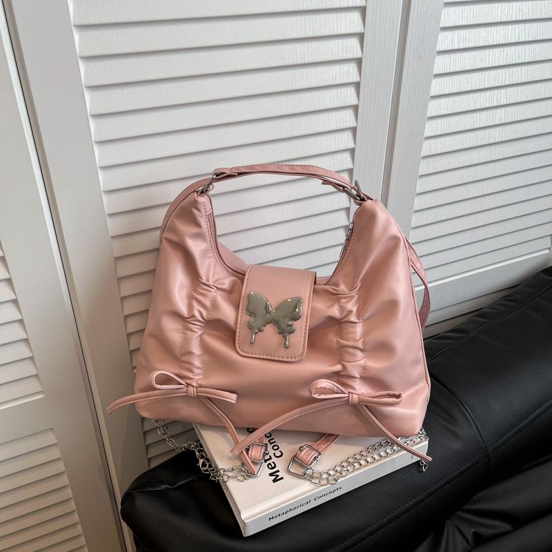 

Korean version of fashion large-capacity tote bag women s 2025 summer new simple casual butterfly underarm bag trendy women s bag розовый