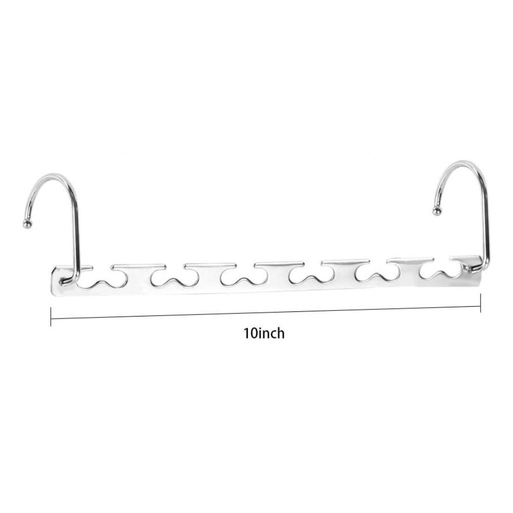 6 Hole Stainless Steel Magic Hook Multifunctional Metal Hangers Space Saving Organize Holder Wardrobe Storage Sturdy Cascading