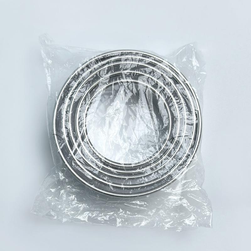 5-Piece Stainless Steel Round Cutter Set for Cakes, Dumplings, Cookies, Mousse, Fruits & Vegetables.