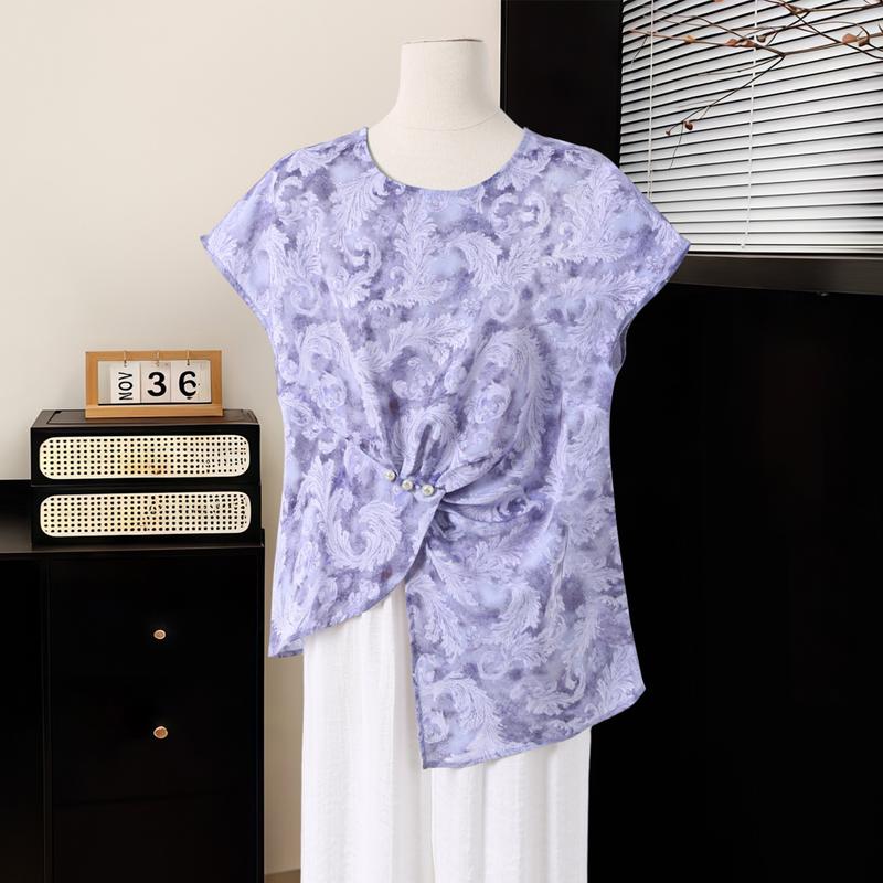 Elegant Middle-Aged Women s Summer T-shirt XL