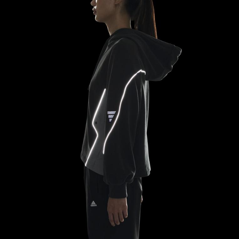 Adidas FW24 FUSTL Series W P SWT3 Sports Casual Hooded Pullover Long Sleeve Sweatshirt Women Sweatshirt Carbon-Black JM6224