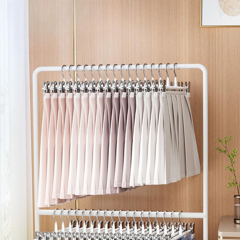 10pcs Household Multi-functional Pants Skirt Clip Non-trace Strong Non-slip JK Hanging Stainless Steel Skirt Clip Drying Rack