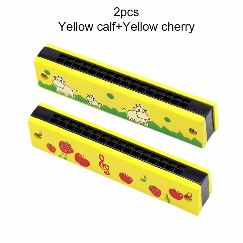 2/3pcs Children Wooden Harmonica Toys 16-Hole Musical Instrument Play for Kids Gifts Animals Painted Early Educational Toys TMZ