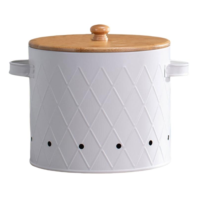User Friendly Potato Onion Garlic Storage Bins with Bamboos Lids for Countertop Use In Restaurants and Homes