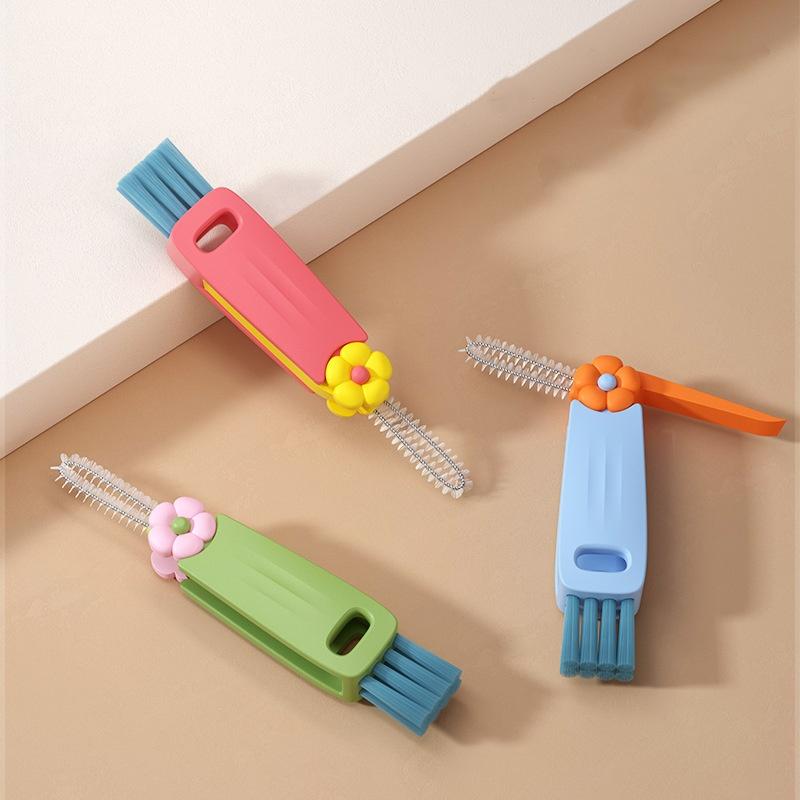 3 Pcs Portable 3 in 1 Multifunctional Cup Lid Cleaning Brush for Bottle Gap Tight Spaces Cup Lid