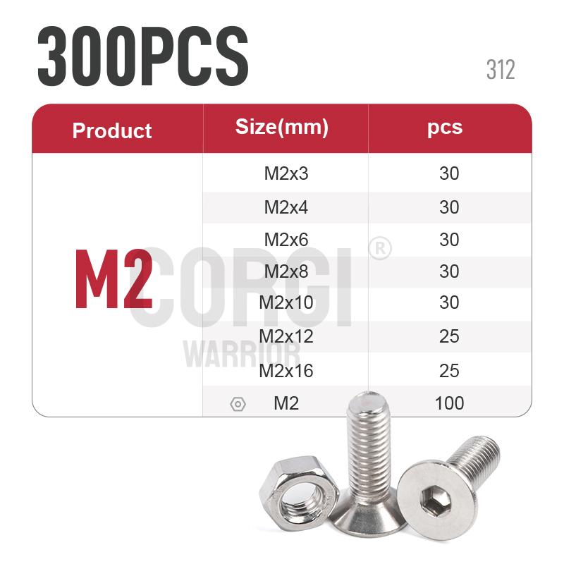 

Винты с потайной головкой и плоским углублением под ключ, ассортимент из нержавеющей стали M1.6 M2 M2.5 M3 M4 M5 M6 M8 M10 2600p 4-50 мм Полная резьба UNC