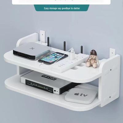 Wall-Mounted WiFi Router & TV Box Shelf - Multi-Layer Storage for Living Room & Bedroom