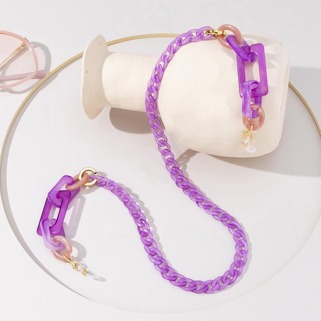 Fashion Multi-colored Glasses Chain Chain Geometric Chain Chain Chain Acrylic Resin Chain
